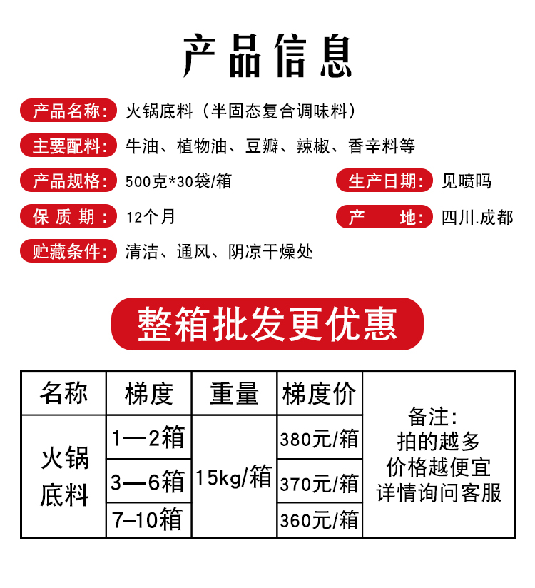 四川冒菜底料調料15KG開店商用套裝