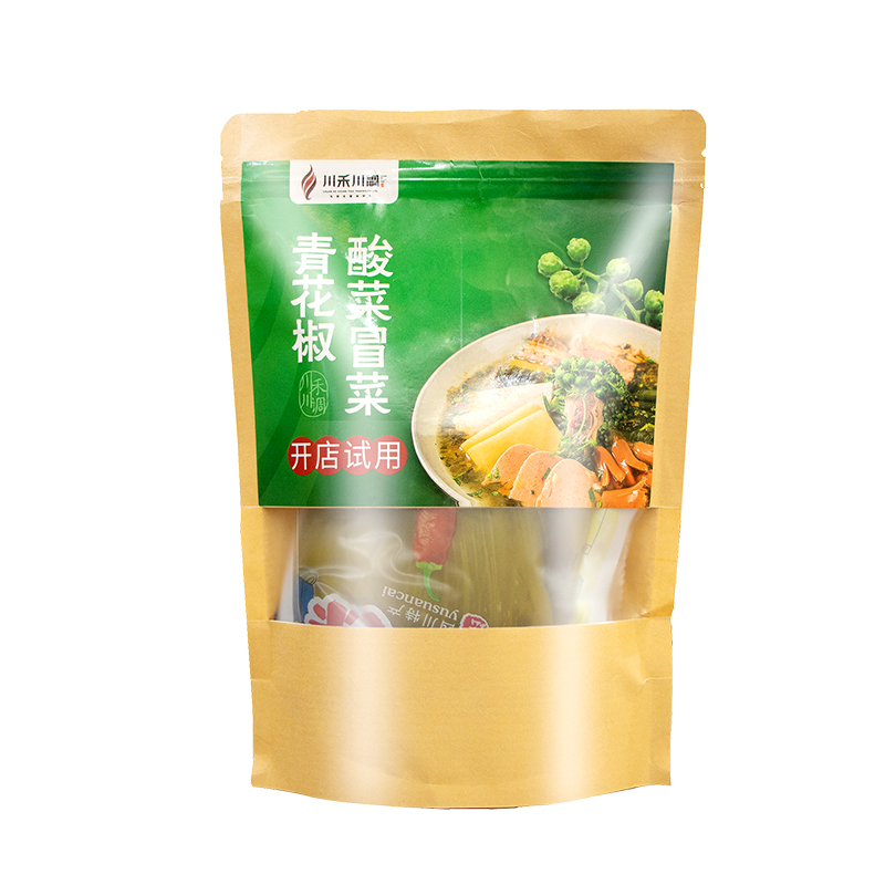青花椒酸菜冒菜麻辣燙底料380g酸菜魚火鍋底料調味料商用包裝